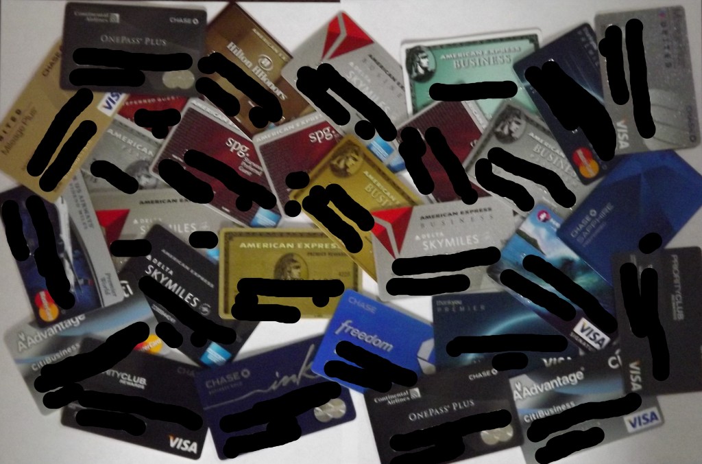 a group of credit cards