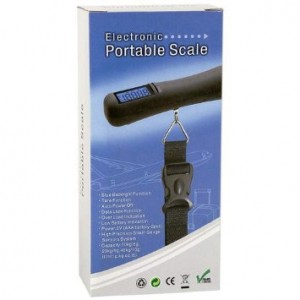 a box with a black electronic scale