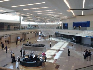 a large building with many people