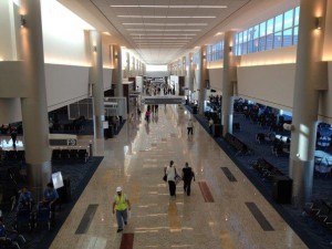 a long shot of people walking