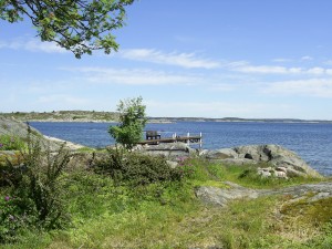 a view of a lake from a dock