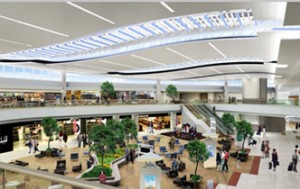 a large shopping mall with people