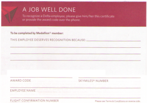 a red and white card with black text