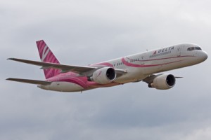 a large airplane flying in the sky