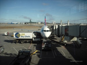 a plane parked at an airport