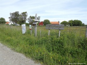 a sign in a field