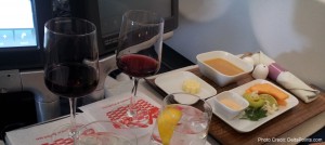 a glass of wine on a table