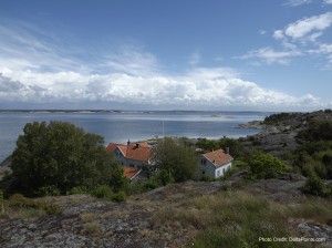 a house on a hill overlooking a body of water