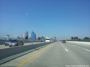 a highway with cars on it