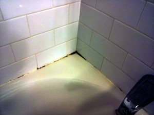 a corner of a bathtub