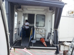 a person standing in a truck