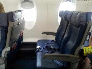 a seat in an airplane