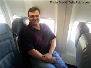 a man sitting in a plane