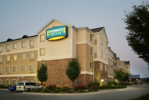 a building with a sign on the side