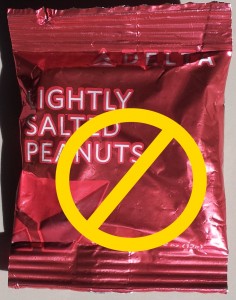 a red bag with a yellow circle