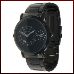 a black watch with a black band