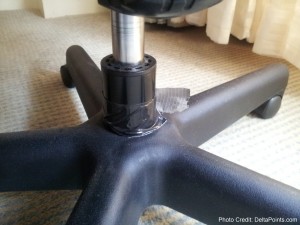 a black and silver chair leg