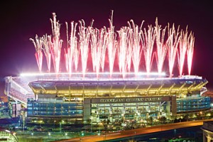 fireworks over a stadium