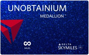 a blue card with a red logo