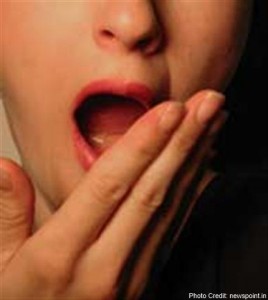 a close-up of a person's mouth