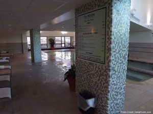 a pool in a building