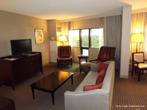 a living room with couches and a table