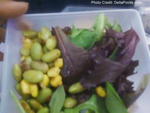 a salad in a plastic container