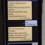 a phone with text messages