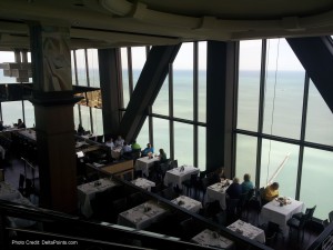 a high angle view of a restaurant