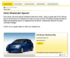 a blue car on a website