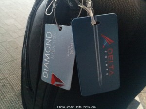 a luggage bag with tags