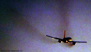 a plane flying in the sky