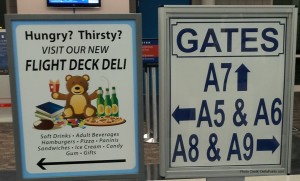 a sign next to a sign