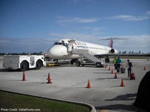 a plane parked on the tarmac