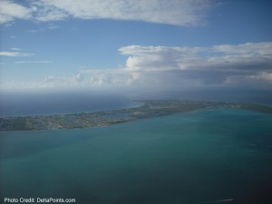 a aerial view of a body of water