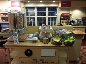 a counter with food items on it