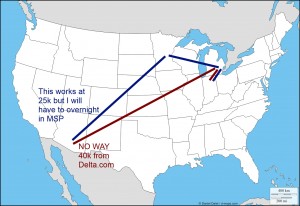 a map of the united states with red and blue arrows