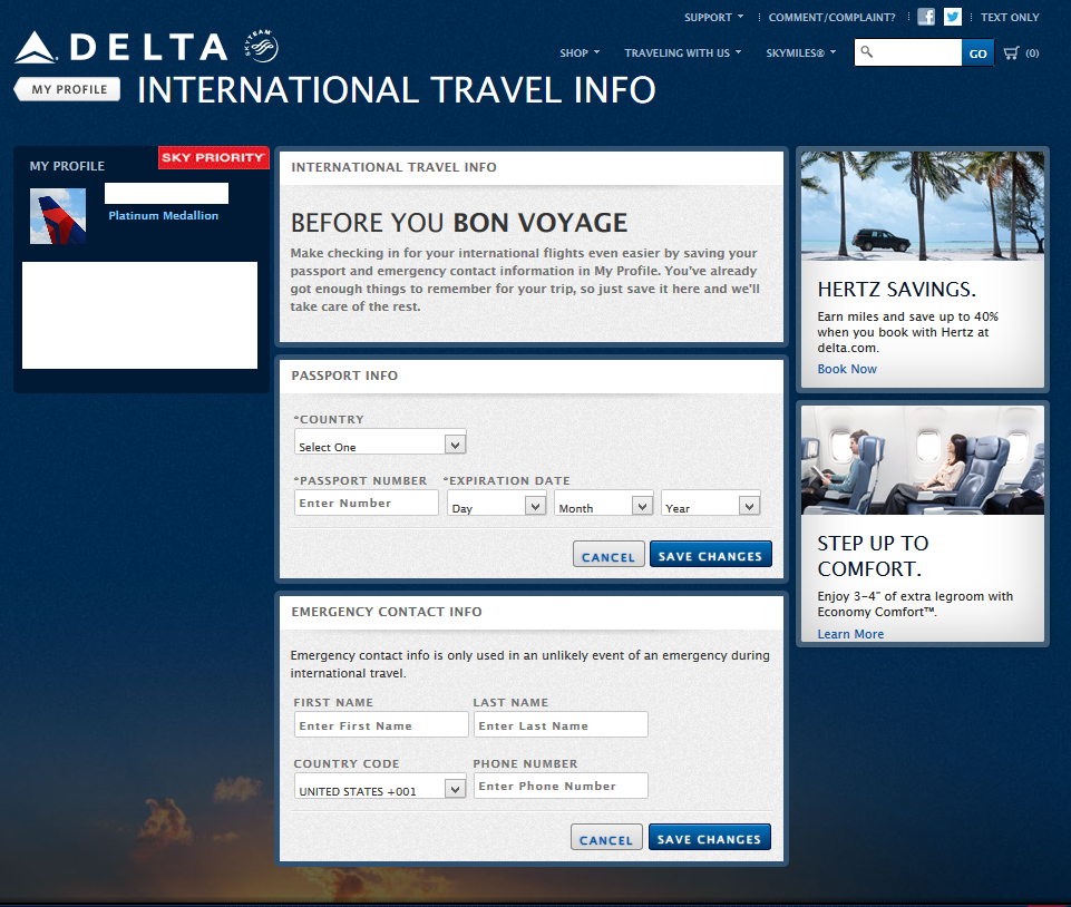 my delta update your passport info 2 delta points blog Eye of the Flyer