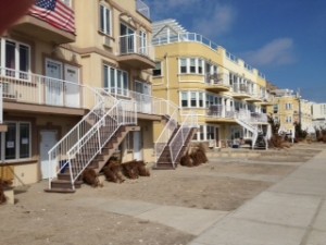 a building with stairs outside