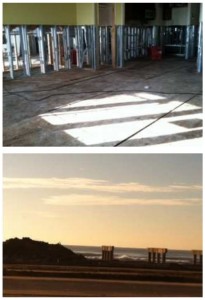 a collage of a building under construction