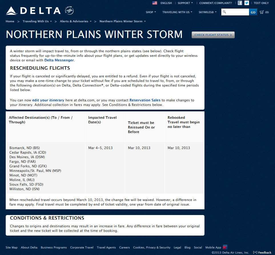 WEATHER ALERT Free Delta Change 0304MARCH Northern Plains Winter