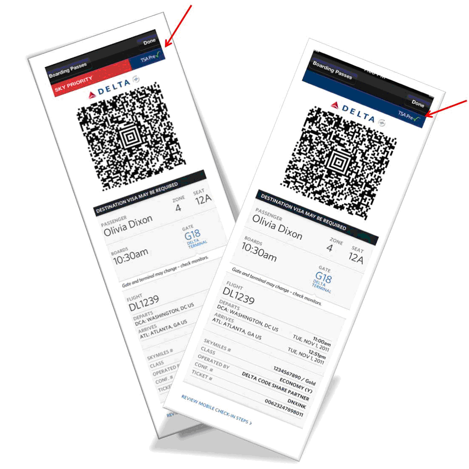 New boarding pass notification for TSA PreCheck