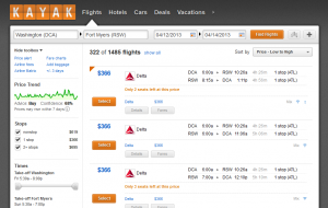 a screenshot of a flight schedule