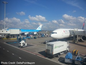 a plane parked at an airport