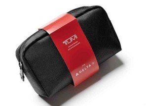 a black bag with a red label