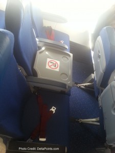 a seat belt on a plane