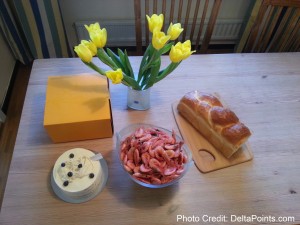 a table with food on it