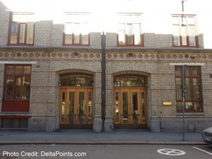 a building with a couple of doors