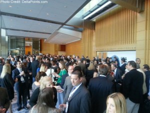 a group of people in a room