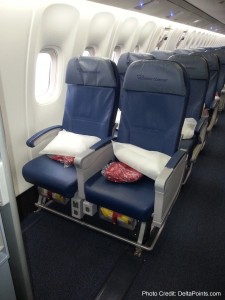 a row of seats in an airplane